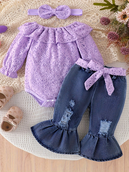 Baby Girls Outfit Set - Lace – view 2
