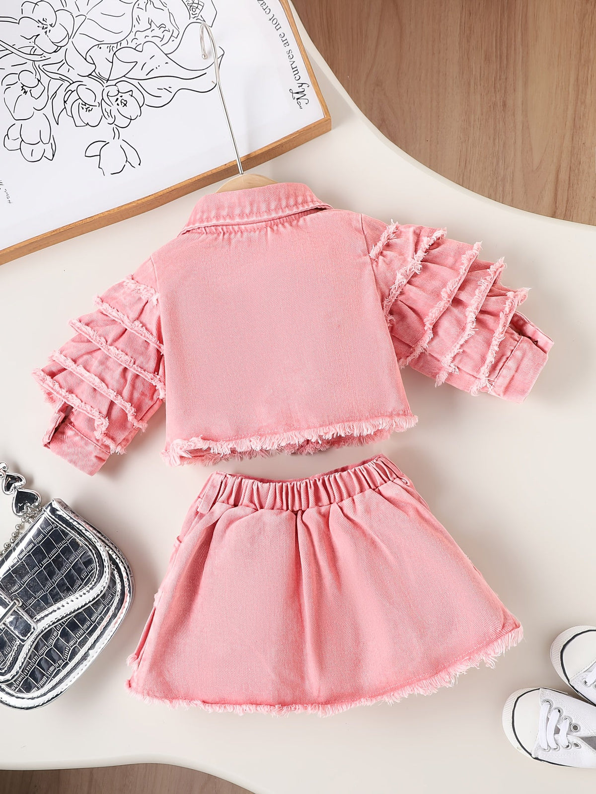 Baby Girls' Ruffle Denim Jacket & Skort Set - 2-Piece – view 3