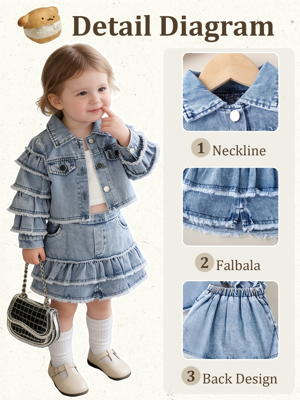 Baby Girls' Ruffle Denim Jacket & Skort Set - 2-Piece – view 11