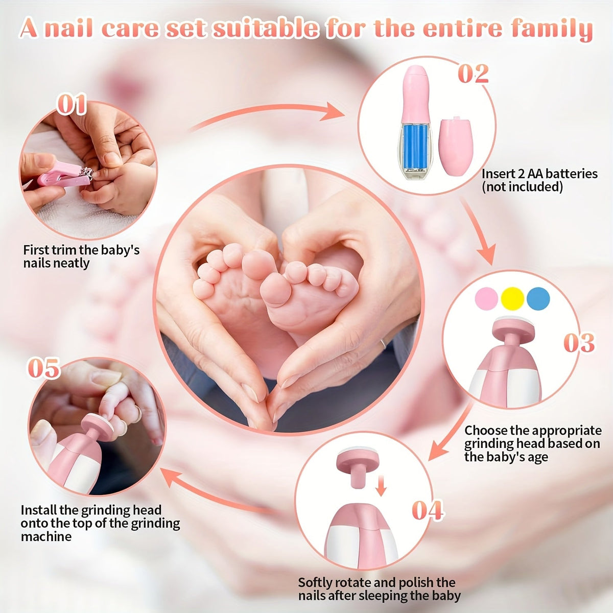Baby Grooming Kit 24-in-1 - Electric Nail Trimmer – view 3