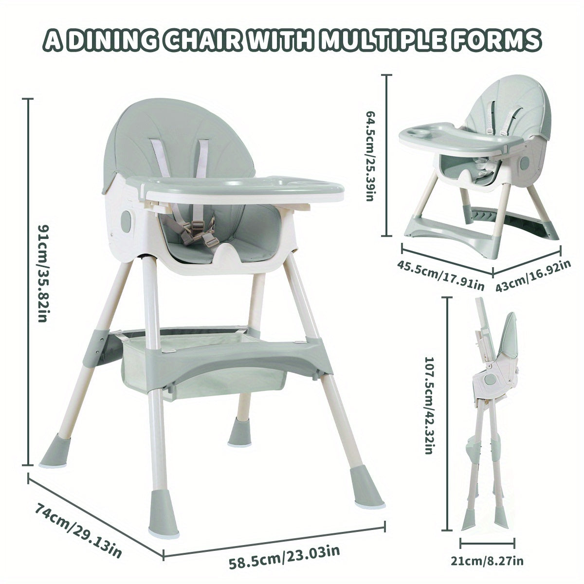 Baby High Chair - Portable Foldable Children Are – view 2