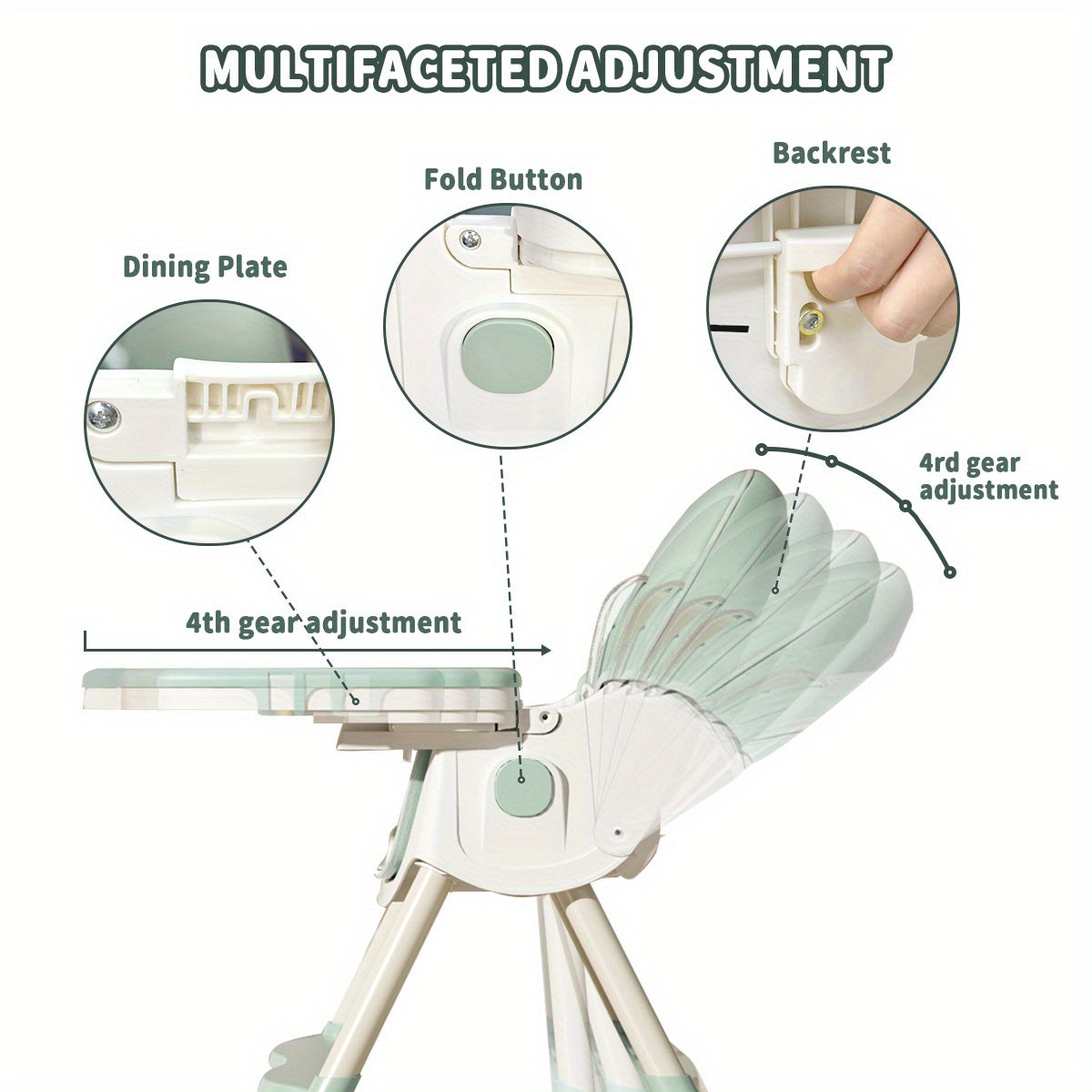 Baby High Chair - Portable Foldable Children Are – view 7