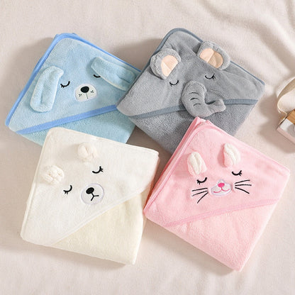 Baby Hooded Towel Set - Soft Absorbent Animal Designs – view 3