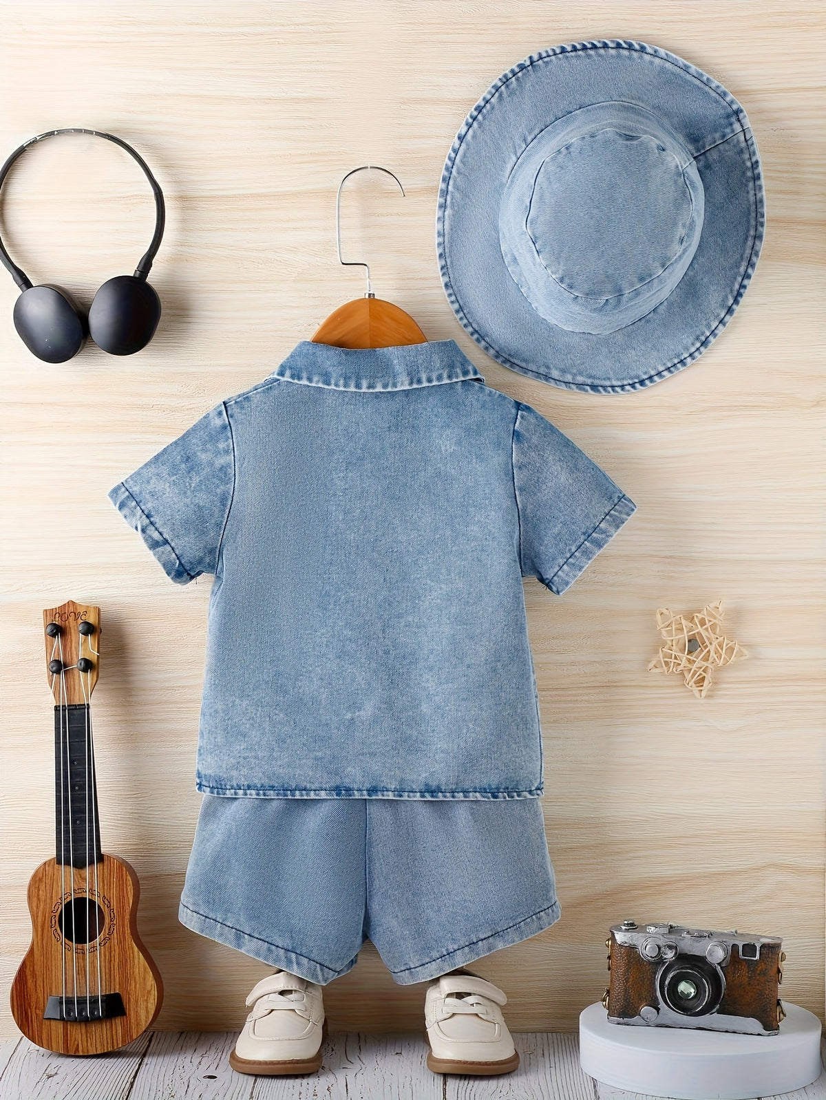 Baby Outfit Set - Denim-Look Short Sleeve – view 2