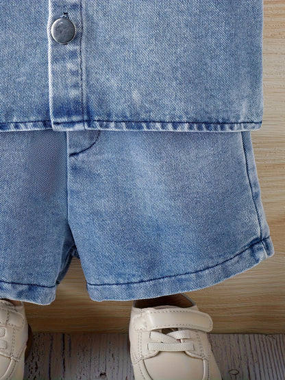 Baby Outfit Set - Denim-Look Short Sleeve – view 8
