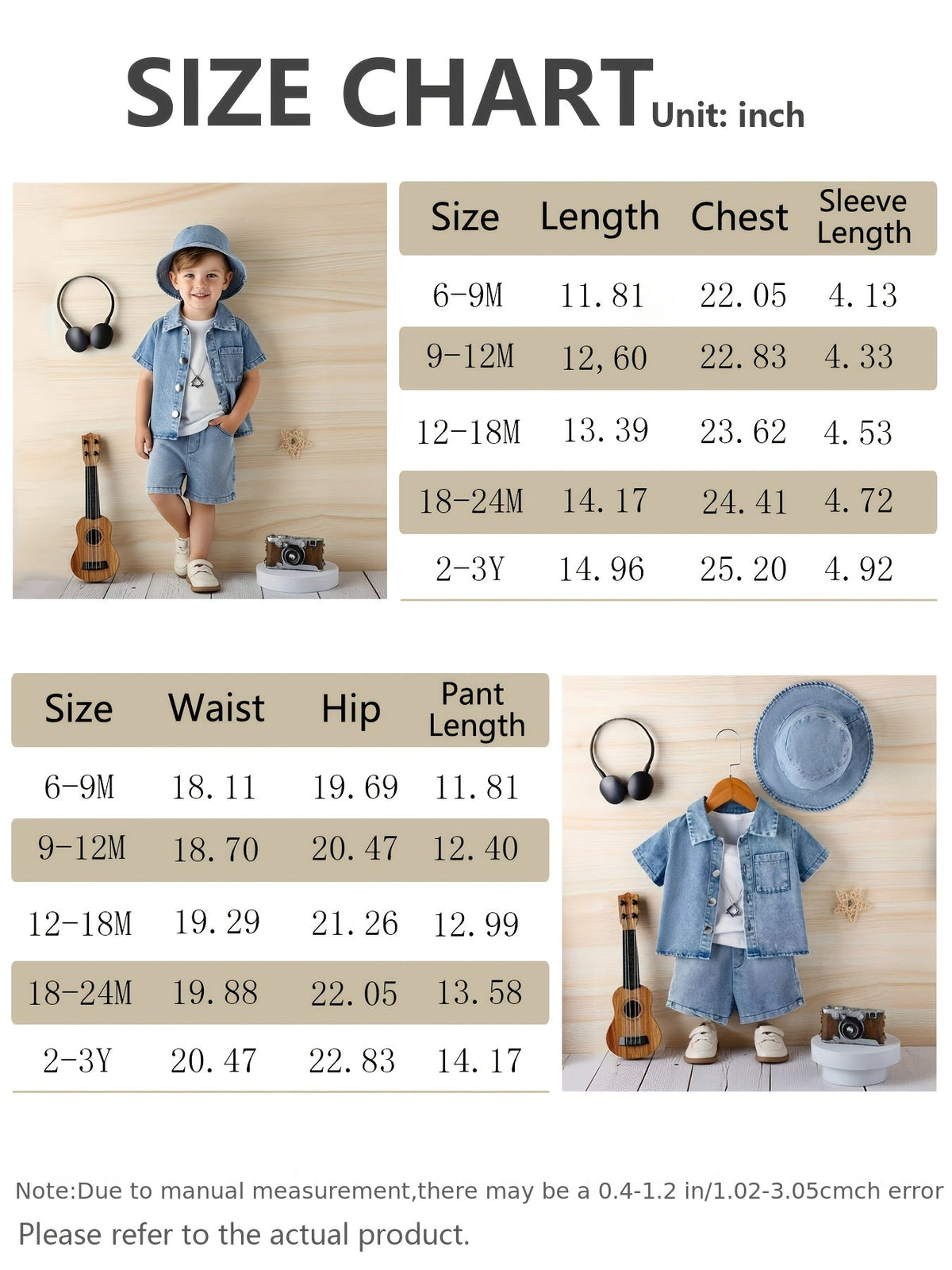 Baby Outfit Set - Denim-Look Short Sleeve – view 12