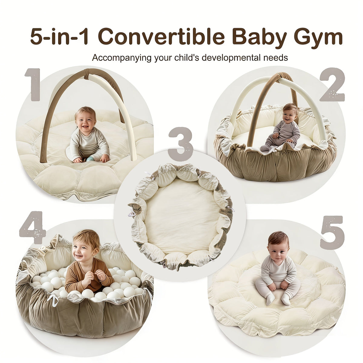 Baby Play Gym - 5-in-1 Thick Plush Mats – view 8