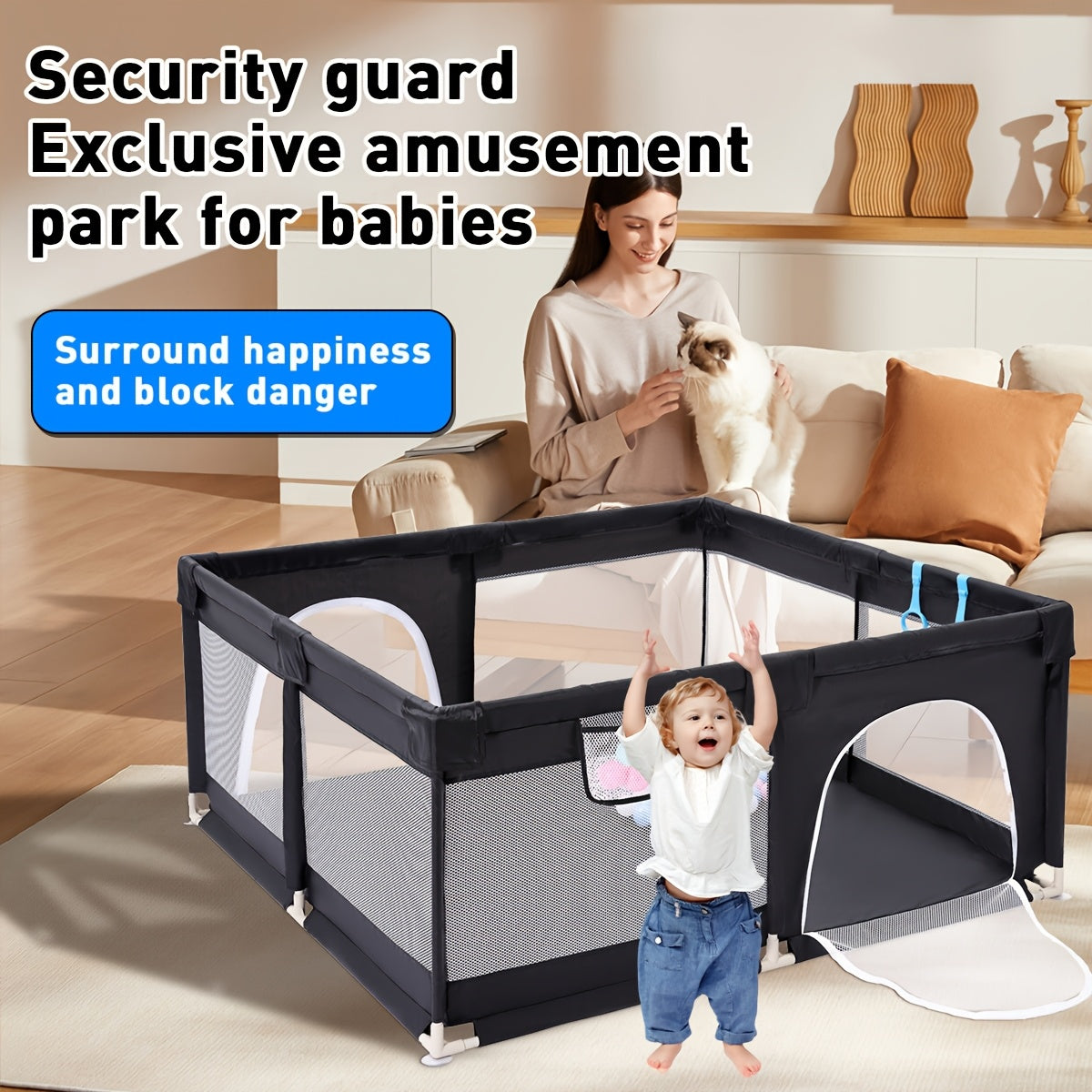 Baby Playpen - 47-Inch Indoor Outdoor Activity Yard – main product image