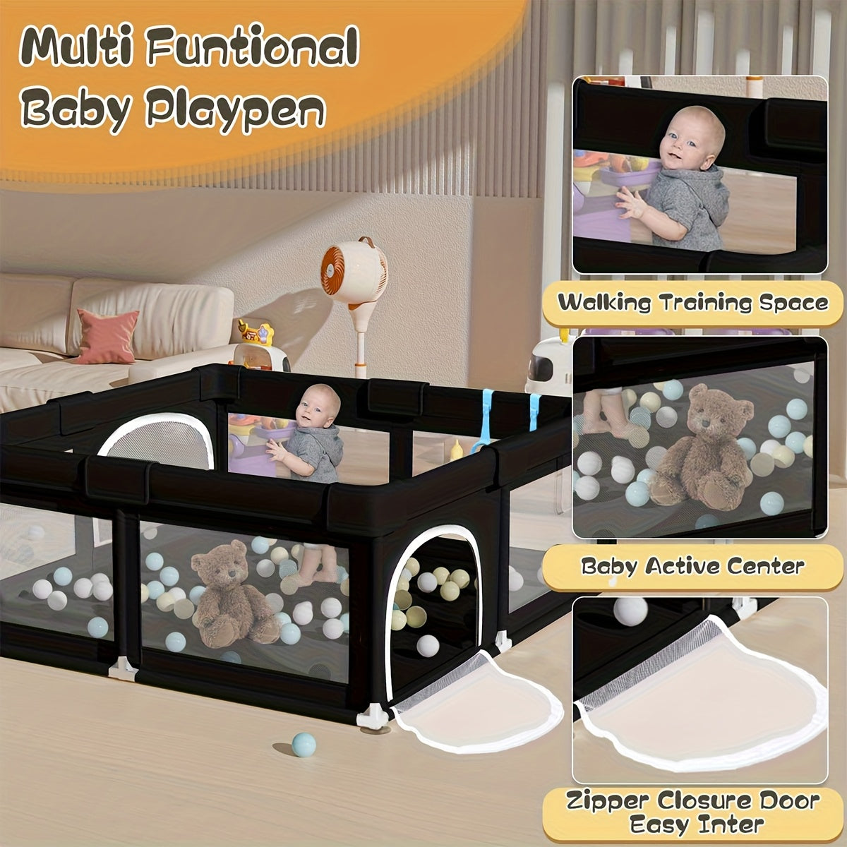 Baby Playpen - 47-Inch Indoor Outdoor Activity Yard – view 3