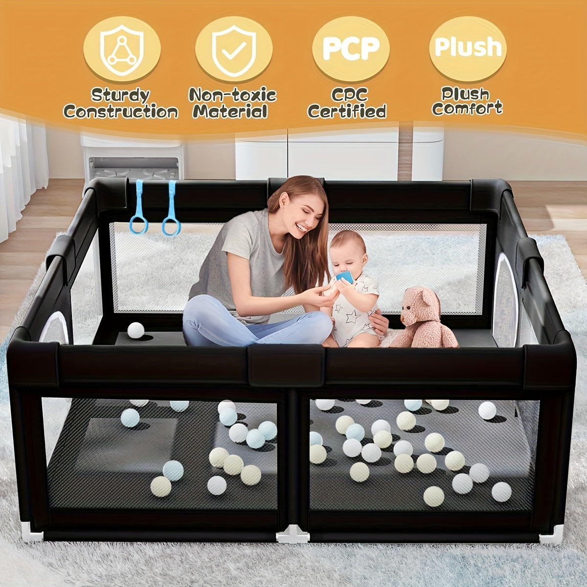 Baby Playpen - 47-Inch Indoor Outdoor Activity Yard – view 4