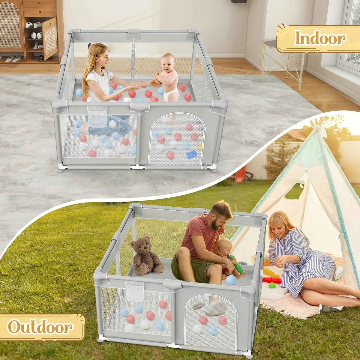 Baby Playpen - Breathable Inch Pens Metal – view 4