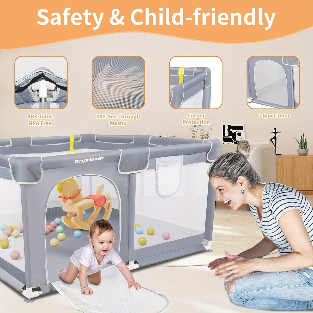 Baby Playpen - Breathable Soft Inch X50 – view 6