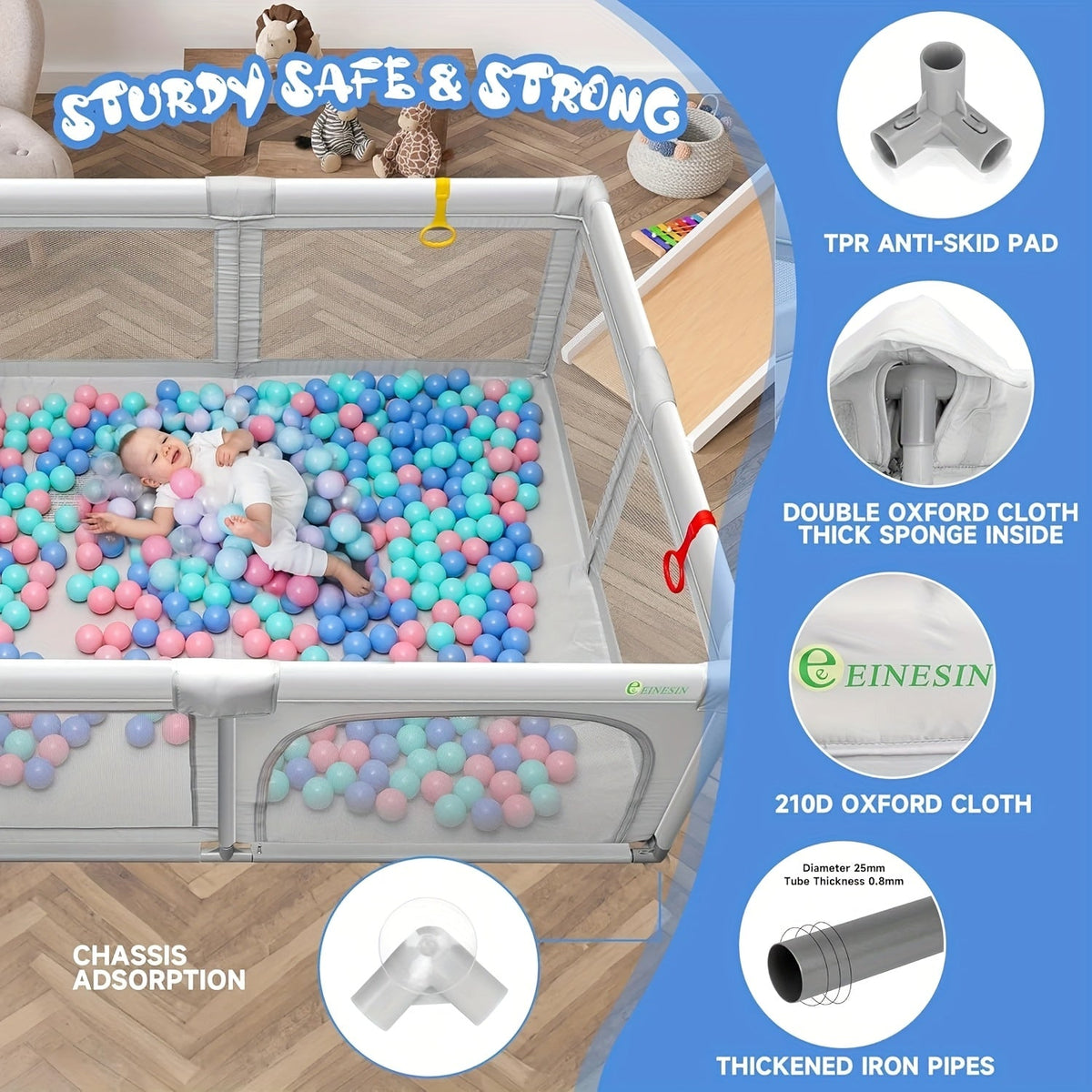 Baby Playpen - Breathable Soft Large 71inch – view 5
