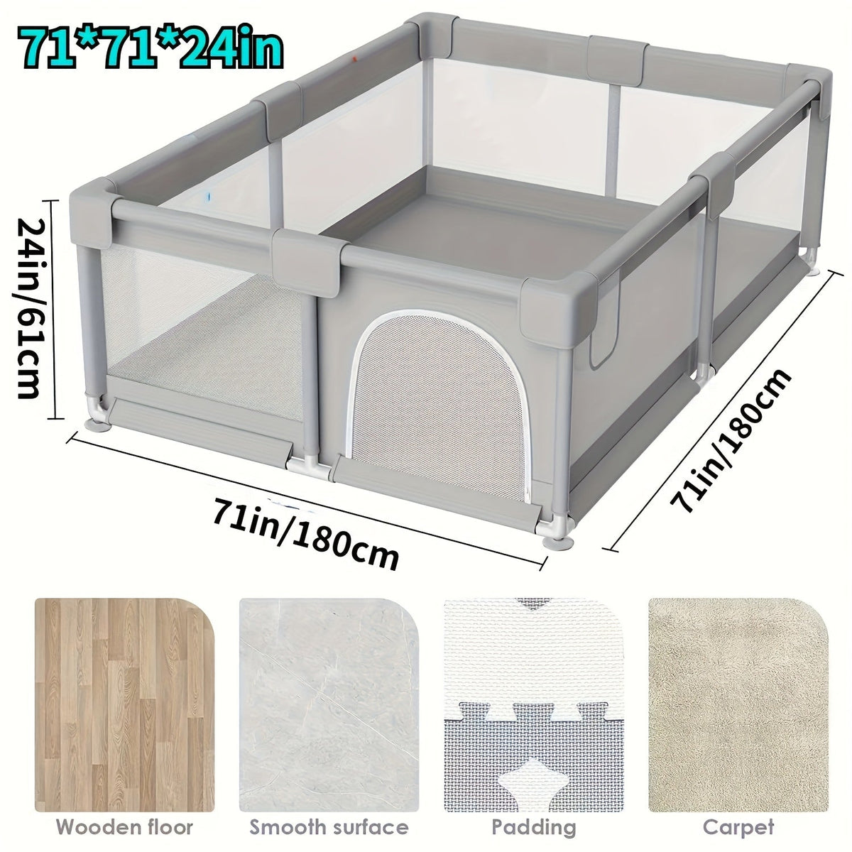 Baby Playpen - Breathable Soft Large 71inch – view 7