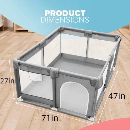 Baby Playpen - Breathable Soft Large 71inch – Grey option – view 2