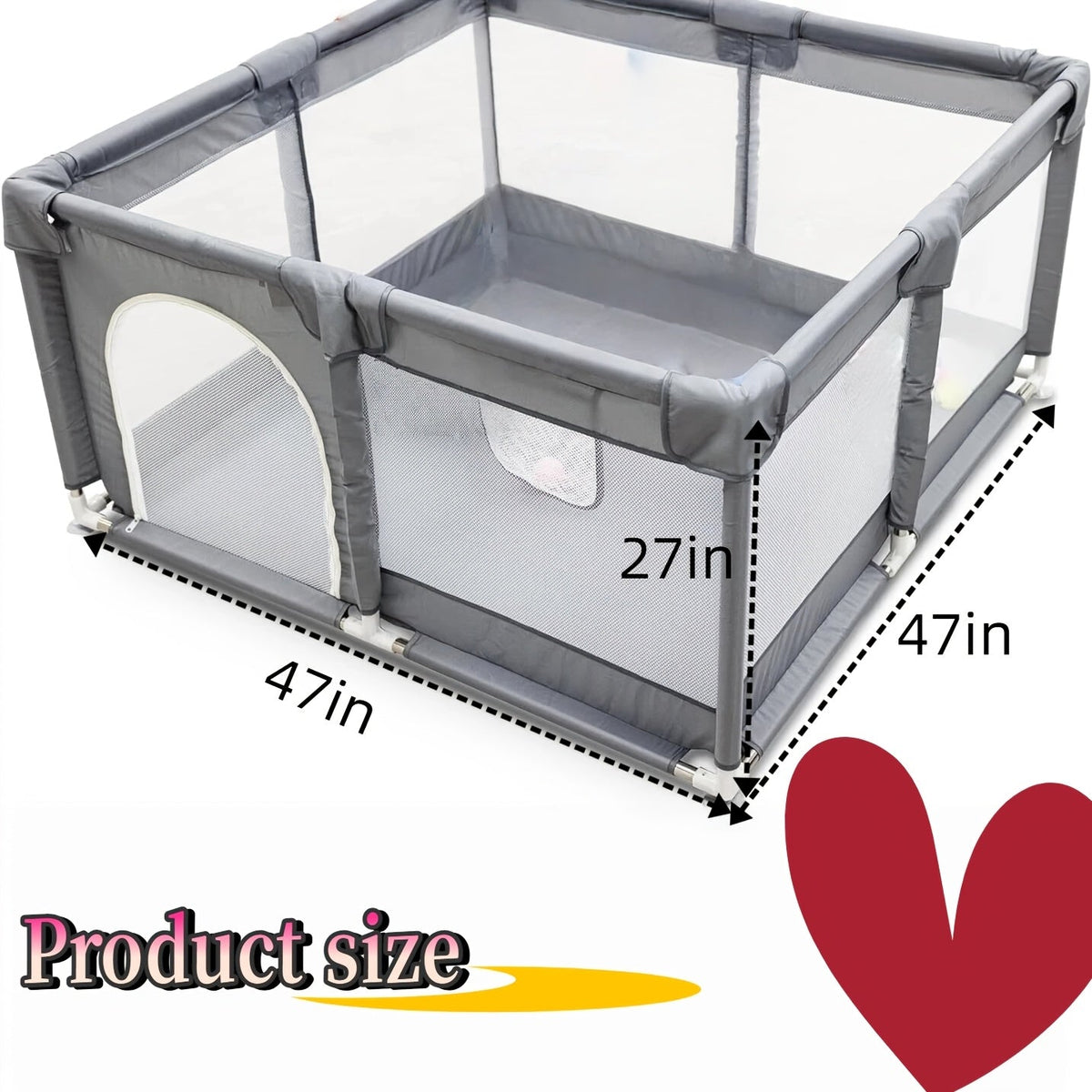 Baby Playpen - Breathable Soft Large 71inch – Grey option – view 4
