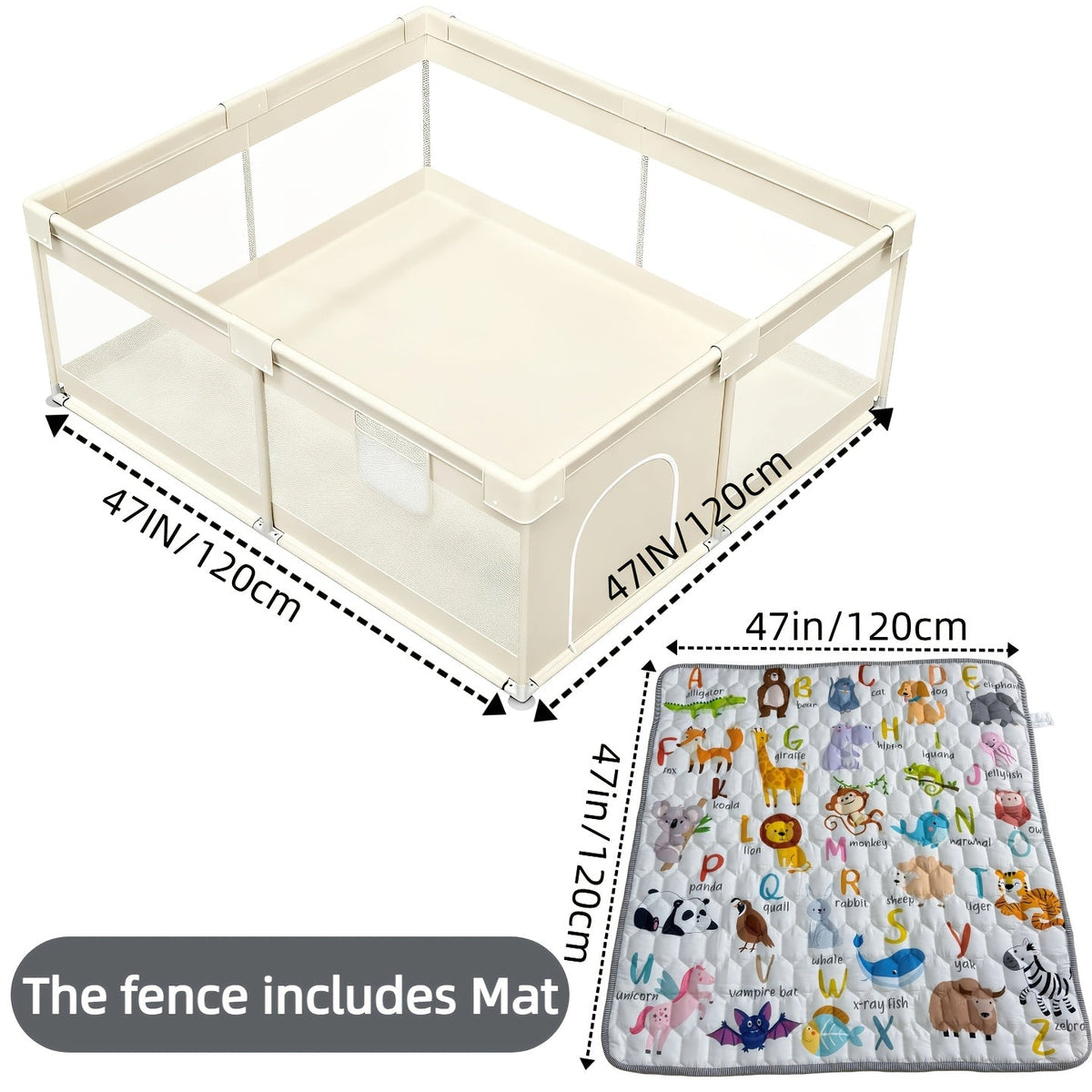 Baby Playpen - Breathable Soft Large 71inch – Grey option – view 9