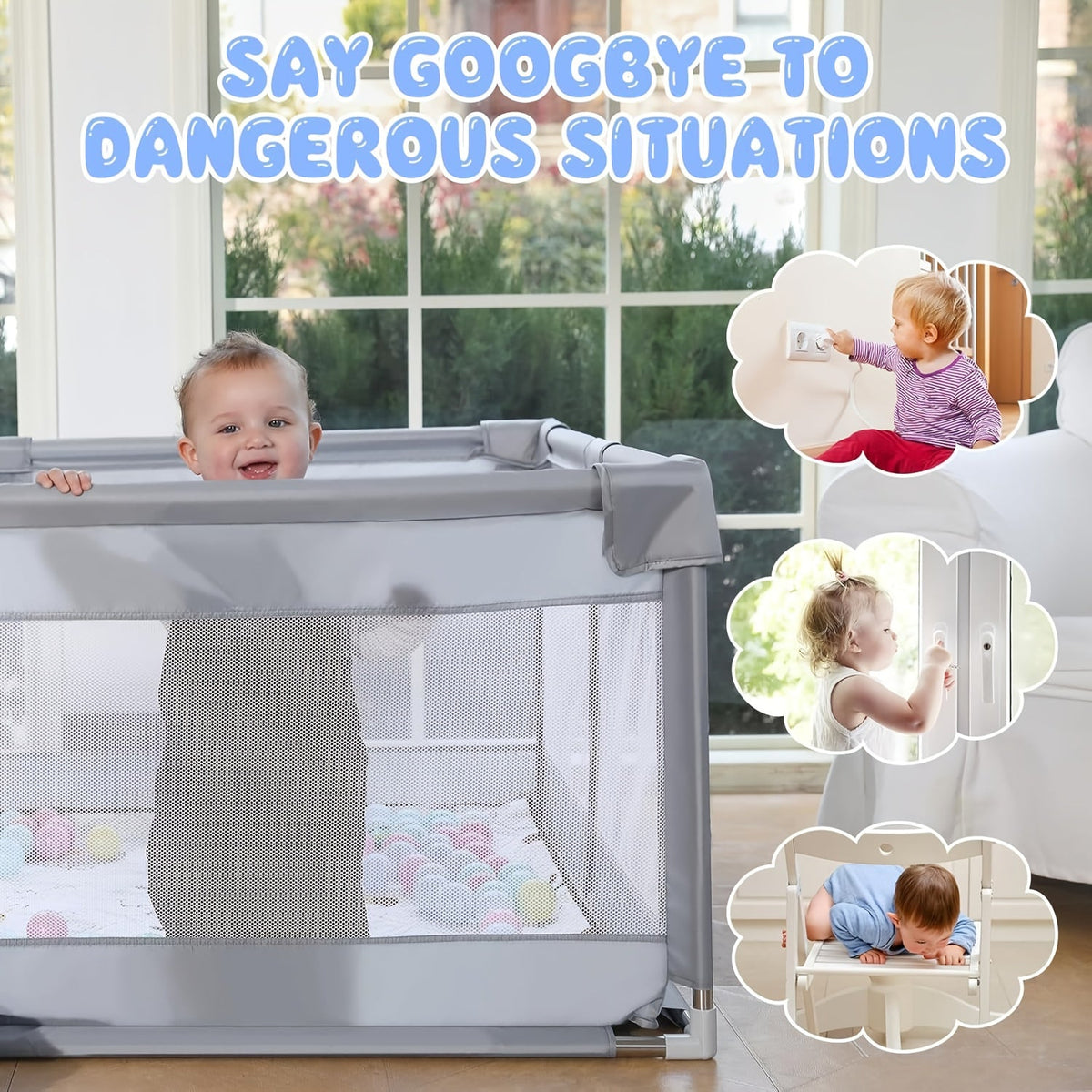 Baby Playpen - Breathable Soft Playpens Multiple – view 4