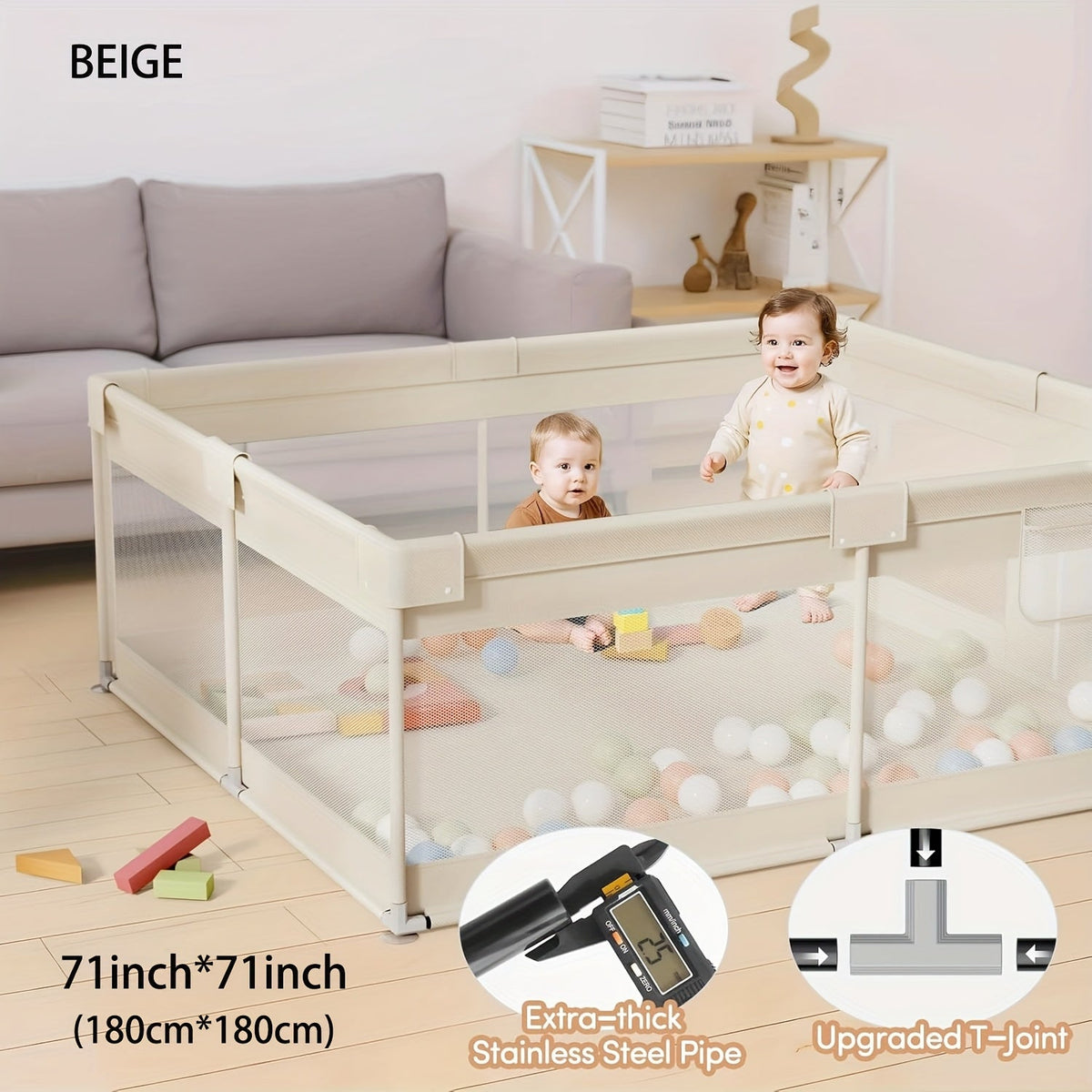 Baby Playpen - Breathable Soft Playpens Multiple – view 9