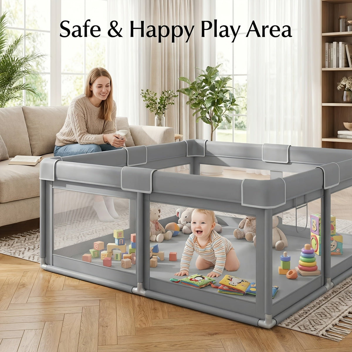 Baby Playpen - Portable Breathable 50x50 Inch – view 4