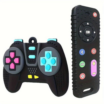 Baby Remote Control Teething Toys - Soft TV remote and game controller chew shapes – Black option – view 3