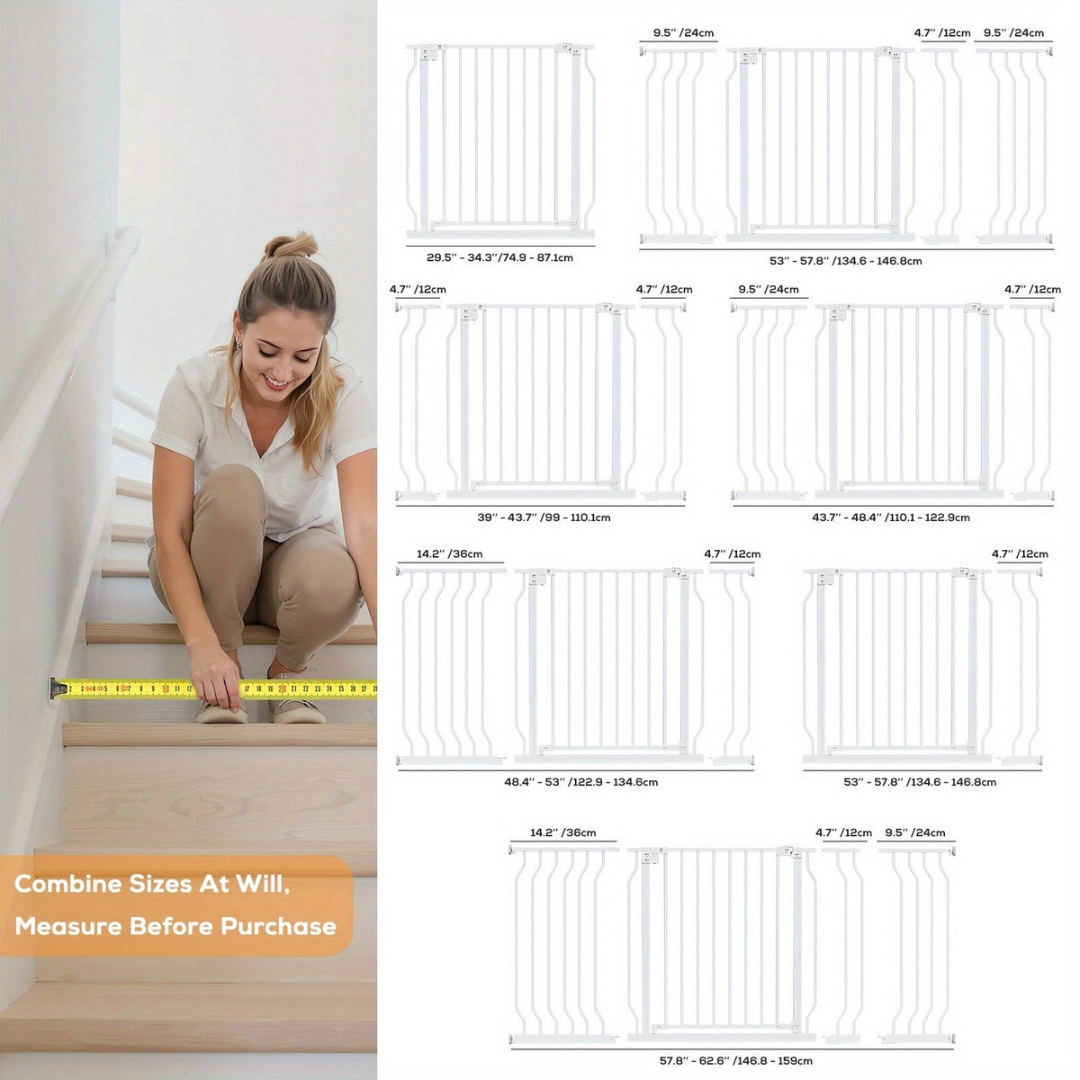 Baby Safety Gate - 5-62 Stairs Height Auto – view 2