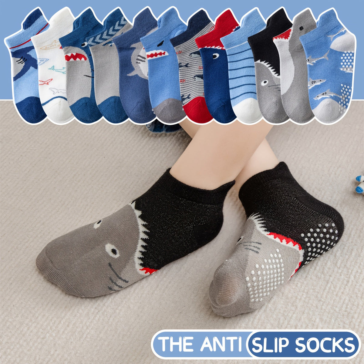 Baby Shark Grip Ankle Socks - 12-Pair Pack – view 4