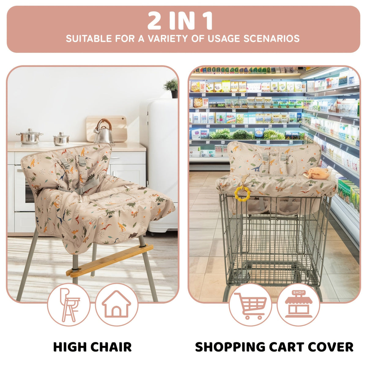 Baby Shopping Cart Cover - 2-in-1 High Chair Seat – view 4