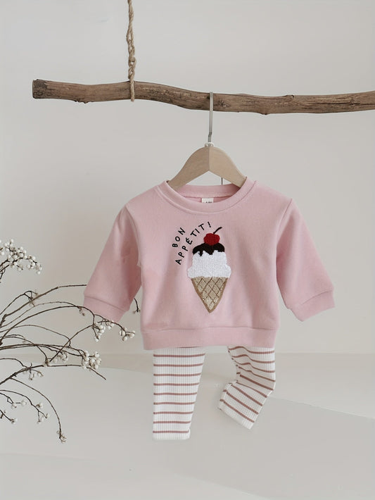 Baby Striped Outfit Set - Long Sleeve Fall – main product image