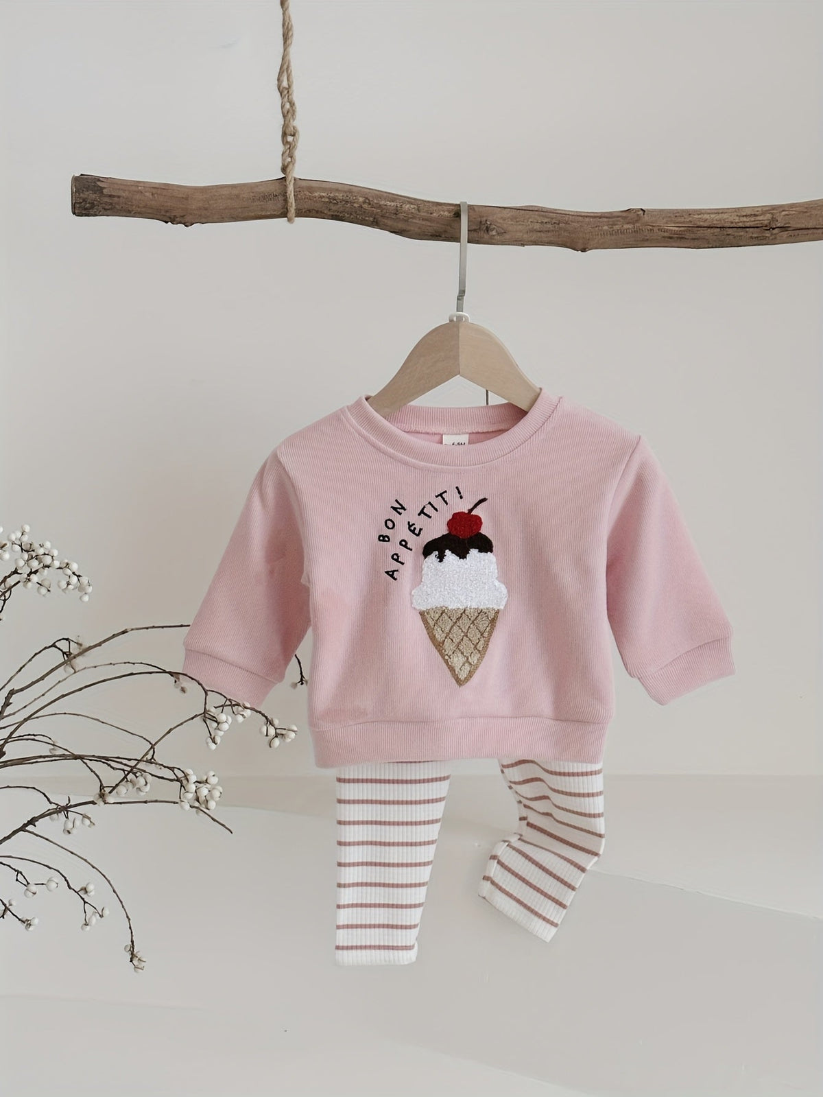 Baby Striped Outfit Set - Long Sleeve Fall – view 8