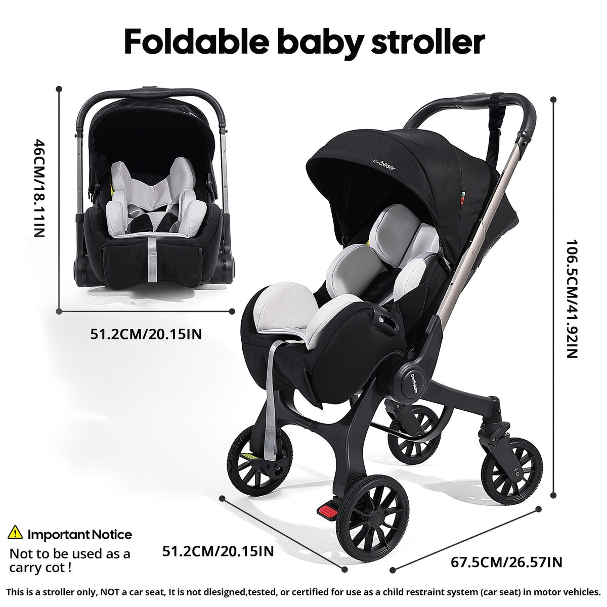 Baby Stroller - Foldable Adjustable Travel Metal – view 2