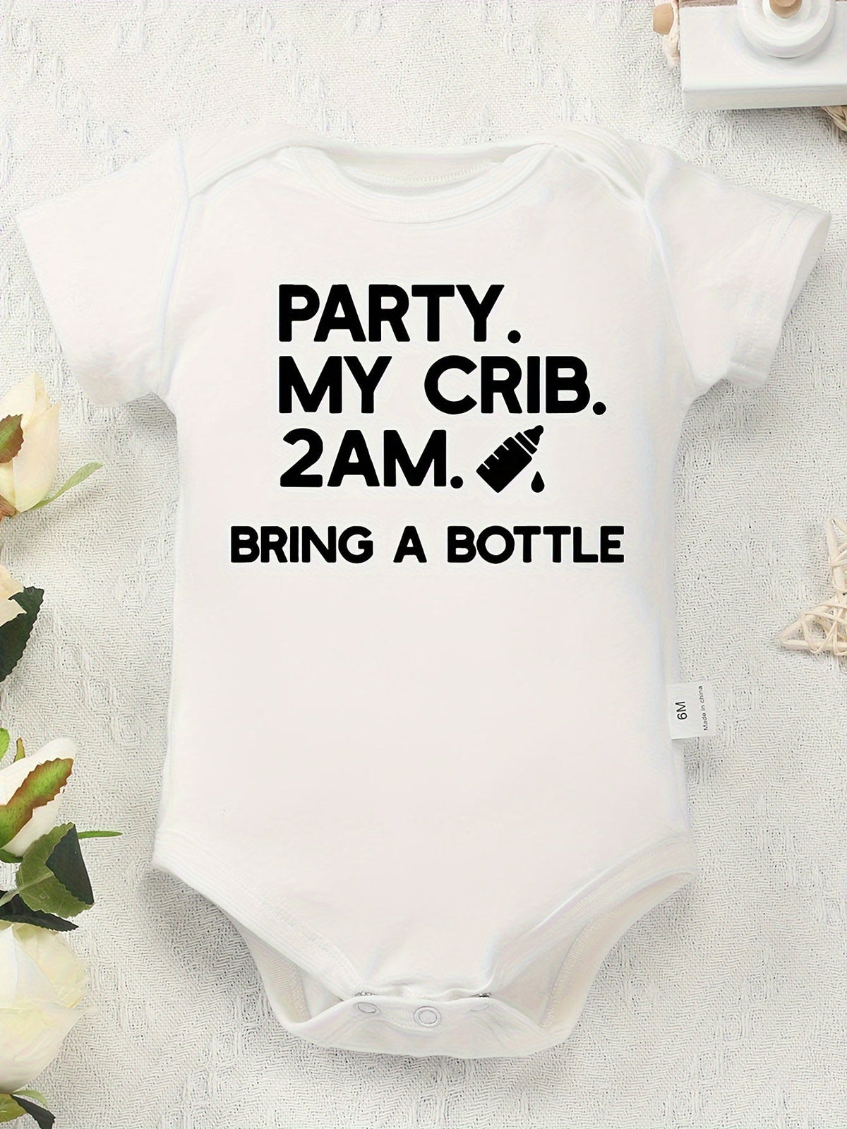 Baby Unisex Cotton Romper - Fun Letter Print – view 5