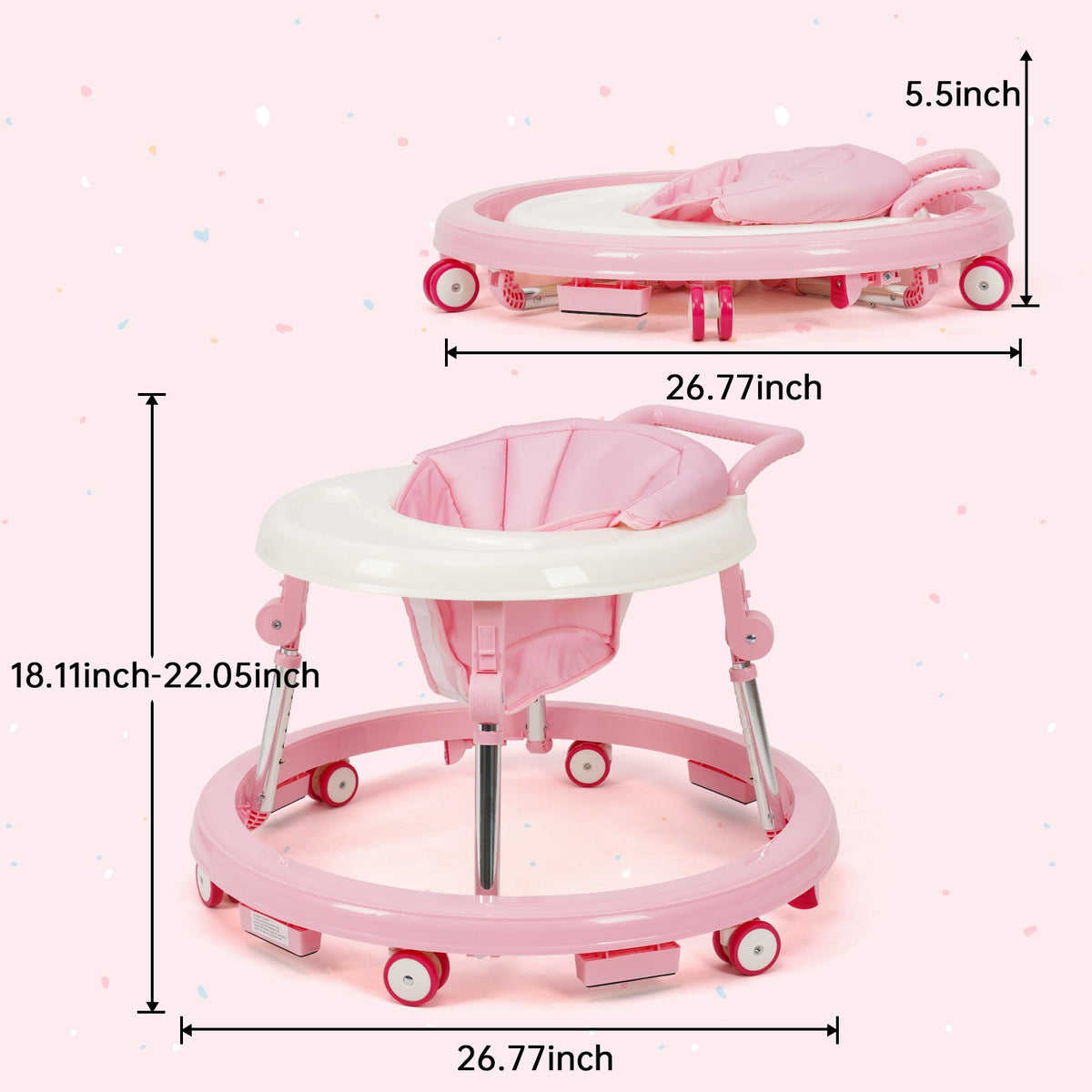 Baby Walker - Portable Foldable Adjustable Heights – view 5