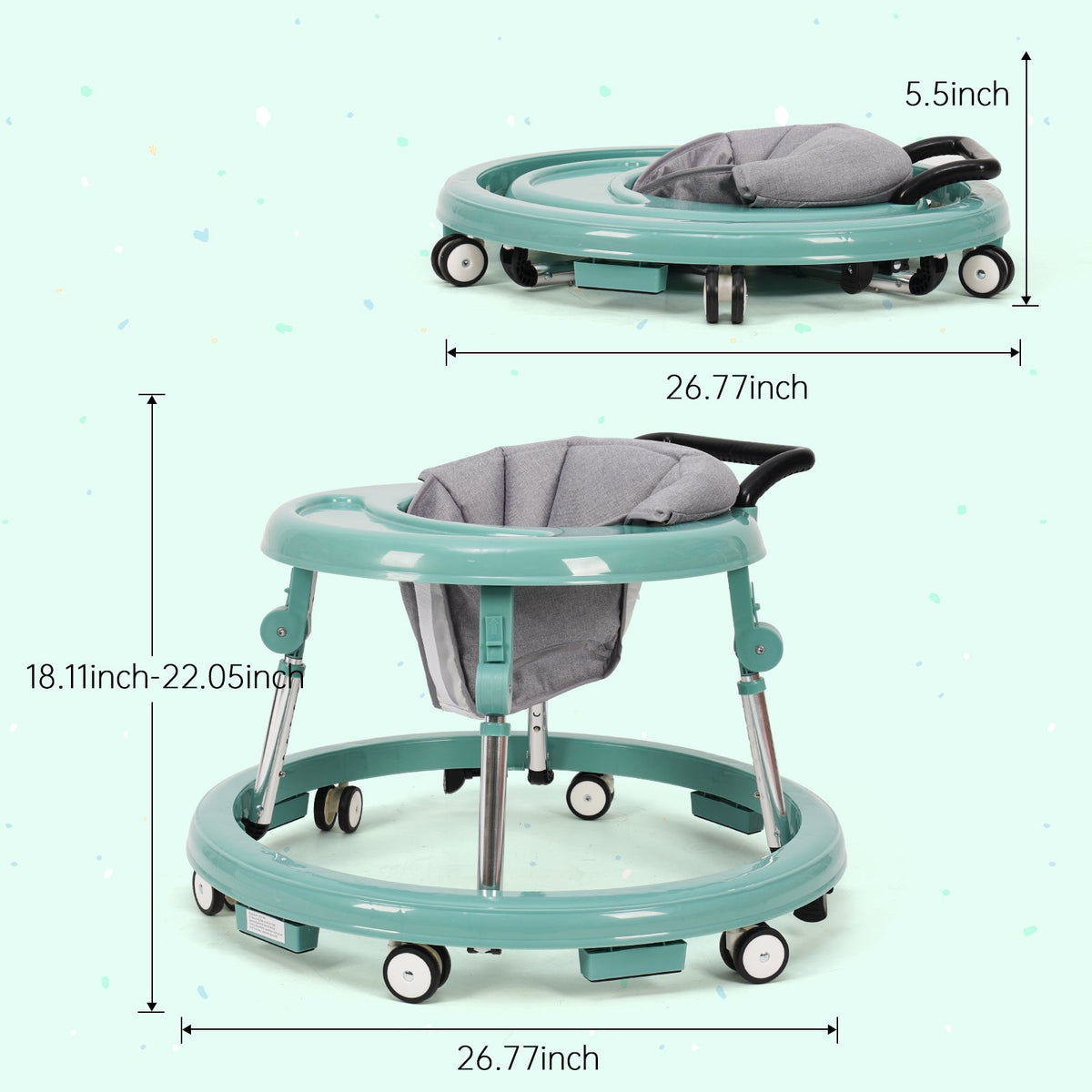 Baby Walker - Portable Foldable Adjustable Heights – view 7