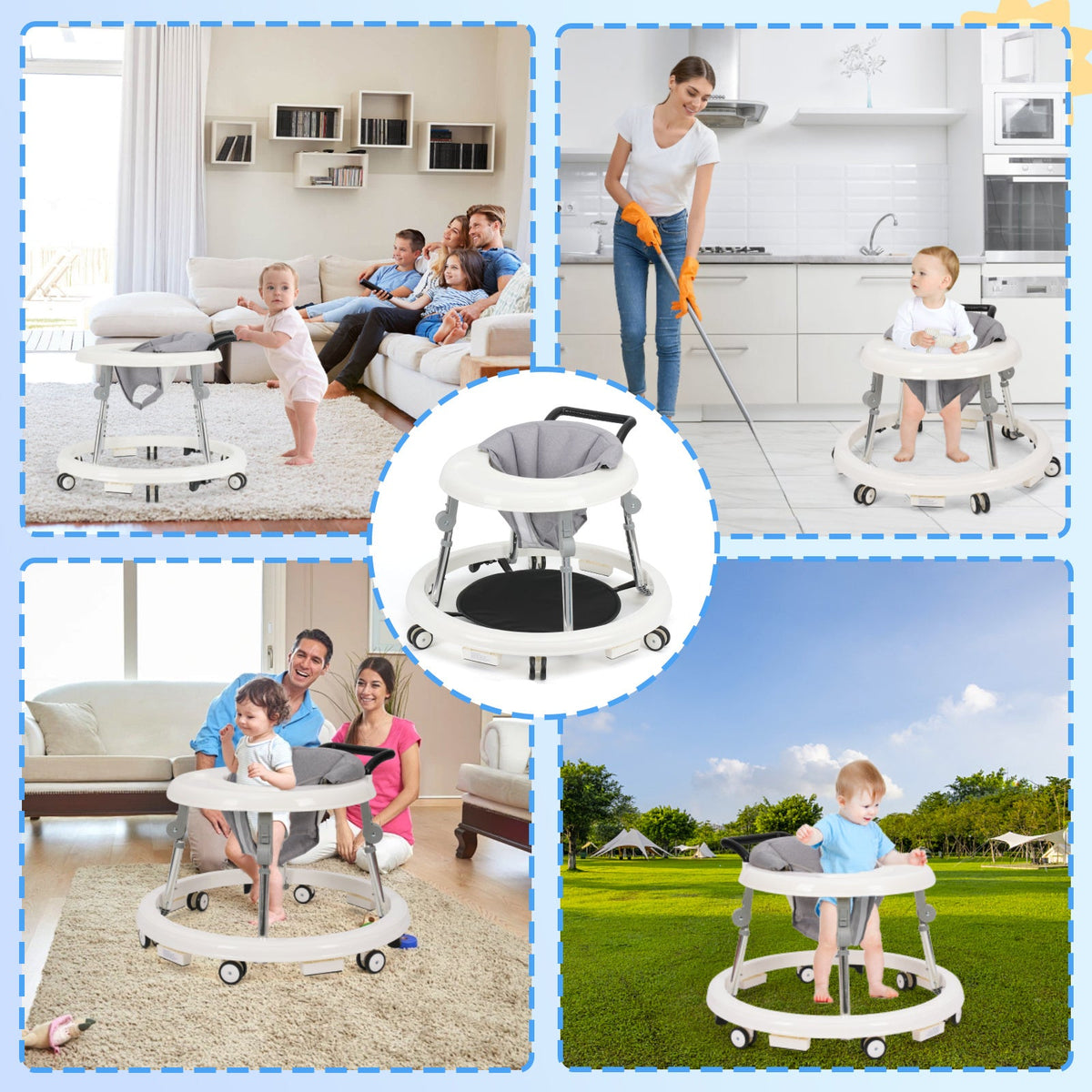 Baby Walker - Portable Foldable Adjustable Heights – view 9