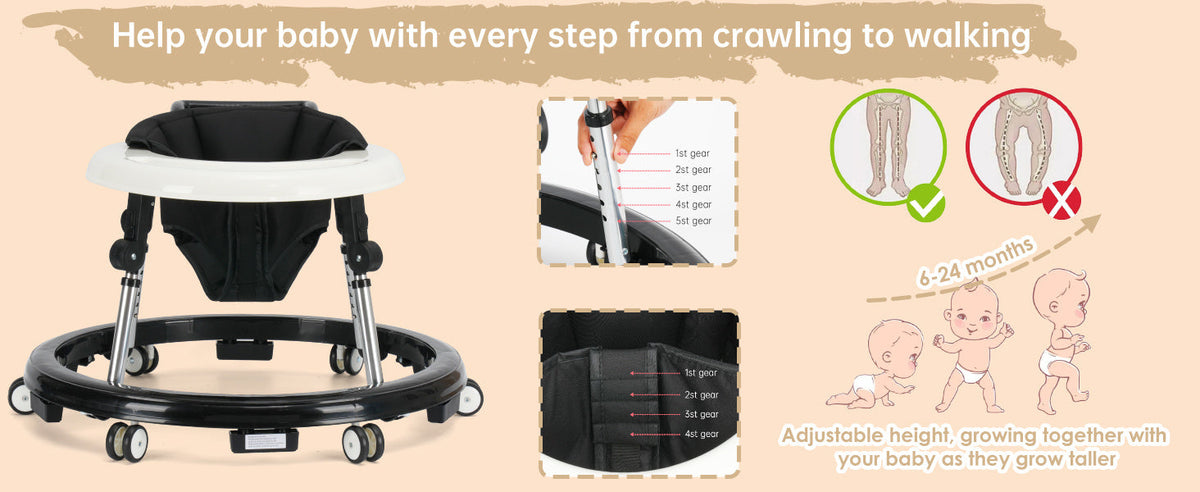 Baby Walker - Portable Foldable Adjustable Heights – view 11