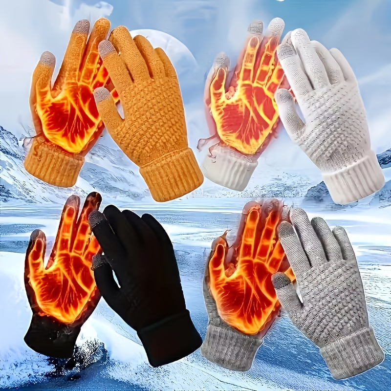 4-Pairs Winter Gloves for Men And Women Touchscreen Gloves, Thick And Plush Lined for Driving And Cycling | Stylish Multi-Functional, Perfect for Winter Suitable for Men And Women