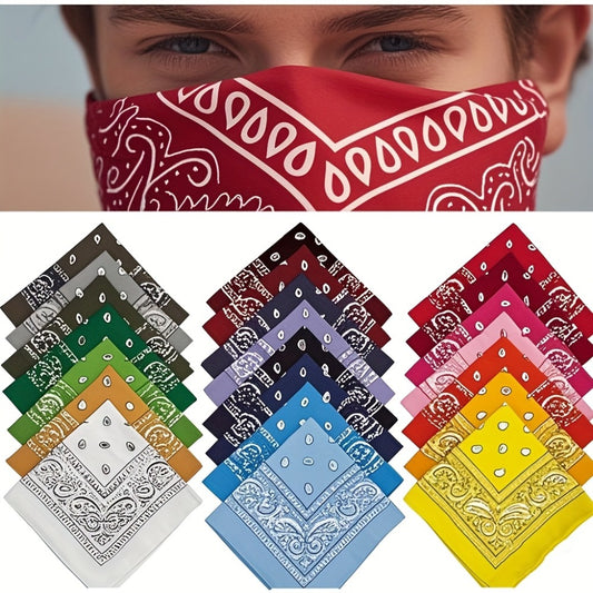 Bandanas - 22pcs Mixed Color Set Multi-Purpose Scarf Headband Handkerchief Face Wrap - main product view