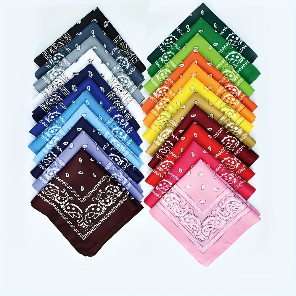 Bandanas - 22pcs Mixed Color Set Multi-Purpose Scarf Headband Handkerchief Face Wrap - product detail view 7
