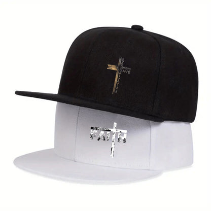 Baseball Cap - 2Pcs Set Cross Print Design Unisex Adjustable Breathable Dad Hat Casual - product detail view 3