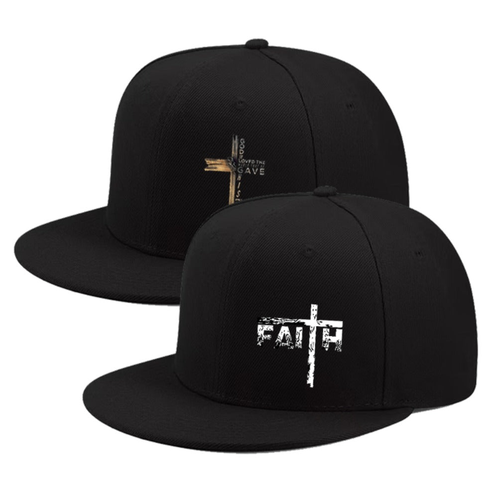 Baseball Cap - 2Pcs Set Cross Print Design Unisex Adjustable Breathable Dad Hat Casual - product detail view 6