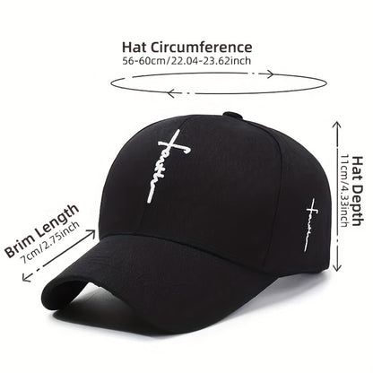 Baseball Cap - 4pcs Set Cross Embroidery Dad Hat Adjustable Lightweight Unisex Casual - product detail view 2