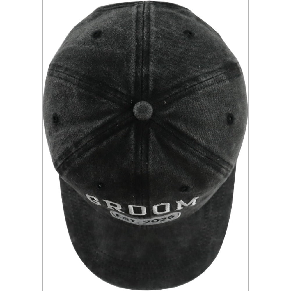 Baseball Cap - Bride and Groom Est 2026 Set 2pcs Couple Hats 3D Embroidery Adjustable - product detail view 6