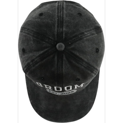 Baseball Cap - Bride and Groom Est 2026 Set 2pcs Couple Hats 3D Embroidery Adjustable - product detail view 6