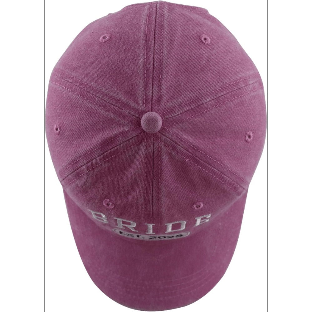 Baseball Cap - Bride and Groom Est 2026 Set 2pcs Couple Hats 3D Embroidery Adjustable - product detail view 12