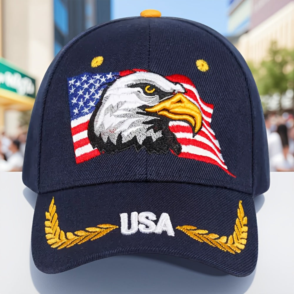 Baseball Cap - with Eagle Embroidery Trucker Hat for Men & Women, Wheat Letter Street - product detail view 5