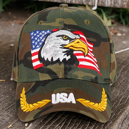 Baseball Cap - with Eagle Embroidery Trucker Hat for Men & Women, Wheat Letter Street - product detail view 9