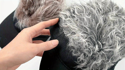 Baseball Cap - with Fake Hair Attached Wig Hat Men Novelty Golf Sun Visor Structured - product detail view 12