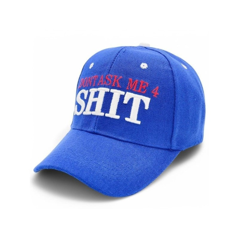 Baseball Cap - Funny Embroidered Humor Slogan Adjustable UV Protection 100% Polyester - product detail view 2