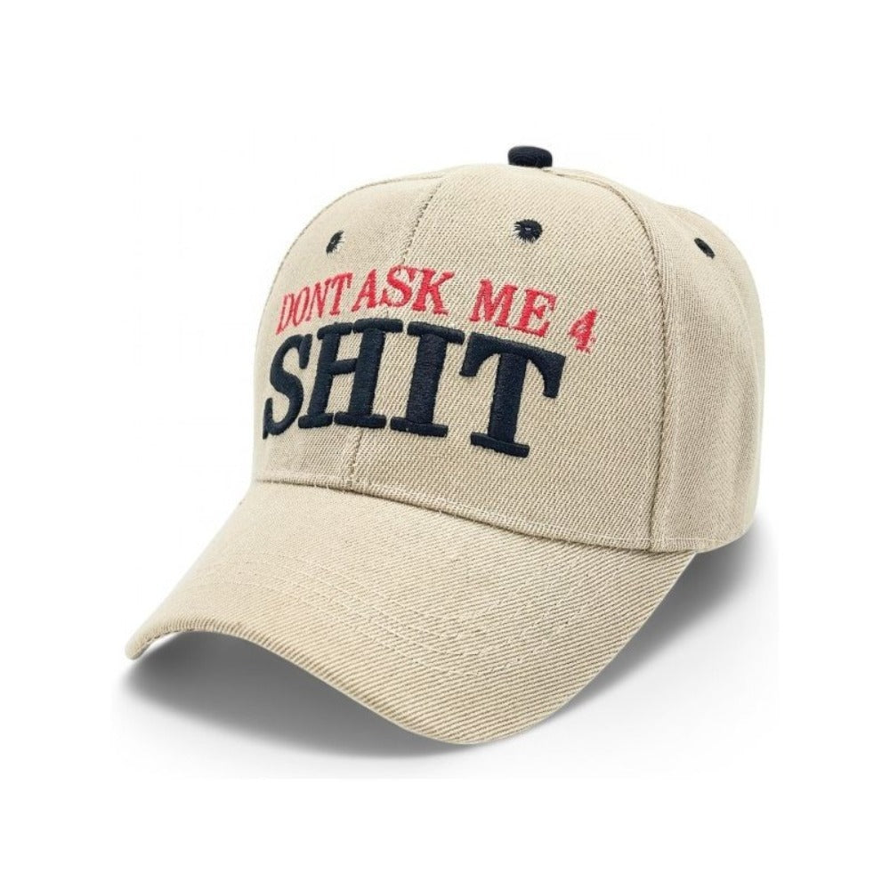 Baseball Cap - Funny Embroidered Humor Slogan Adjustable UV Protection 100% Polyester - product detail view 4